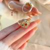 Anel de Fio de Esmalte Pé Feminino Prata 9999 Esmalte Prata de Lei Argola Dupla para Namorada Presente de Dia dos Namorados Joia