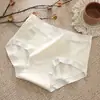 Ropa Interior de Algodón Puro Antibacteriano 7A Seleccionado Cuidadosamente para Mujer Cintura Media Antibacteriana Sin Costuras Algodón Entrepierna Extendida Talla Grande Bragas para Mujer