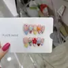 Unhas Wearable Nai Zi Puras Feitas à Mão Estilo Primavera/Verão B388 com Relevo 3D, Unhas Esculpidas Estilo Francês com uma Vibração Pura e Desejável, Estilo Europeu e Americano