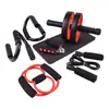 Set de Rueda Abdominal Silenciosa Roja Entrenador Multifuncional Quema Grasa Ejercicio de Músculos Abdominales Combinación de Soporte para Flexiones de Interior