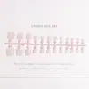 Atacado do Fabricante Várias Cores Disponíveis 24 Peças Doces Cor Sólida Acabamento Brilhante Unhas dos Pés Usáveis Tiras de Arte para Unhas