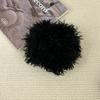 Otoño e Invierno Anillo para el Cabello de Felpa Lindo Color Crema Pelusa Piel Anillo Intestino Grueso Tela Bola para el Cabello Cuerda para el Cabello Cola de Caballo Accesorios para el Cabello