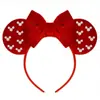 Diadema de Orejas de Terciopelo de Chica Mickey Transfronteriza Diadema Suave con Lazo Accesorios para el Cabello de Fiesta de Halloween Navidad