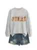 Amazon eBay Estação Independente Casual Fofo Divertido Feminino Cinco Dachshunds Folha de Bordo Gola Redonda Manga Longa Camisa Moletom