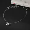 Collar Nalan de Plata S925 Exquisito Incrustado de Diamantes Doble C Diamante Azul Estilo Ins Joyería de Cuello Dulce de Gama Alta para Mujeres Y00731