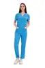 Comercio Exterior Amazon Conjunto de Scrubs Negros Delgados para Doctoras, Bata Quirúrgica para Enfermeras, Conjunto de Ropa de Trabajo Elástica con Cuello en V