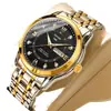 Reloj Fretilon para Hombre de Negocios Automático No Mecánico Resistente al Agua Luminoso Doble Calendario Reloj de Cuarzo Nuevo Reloj de Pulsera