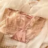 Nuevo Estilo Simple Francés Sexy Tentación Encaje Ropa Interior Borde de Oreja Transparente Seda de Morera Entrepierna Ropa Interior para Mujeres