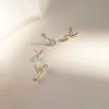 Aretes de pin de plata 925 cuchara tenedor aretes asimétricos aretes de personalidad de temperamento simple para mujer nueva moda 2022