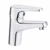 Grifo monomando para lavabo de agua fría y caliente, grifo de un agujero para lavabo de baño, grifo de lavabo cromado fabricante mayorista