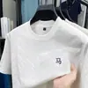 Camiseta Masculina Manga Curta Bordada em Jacquard de Luxo Transfronteiriça, Roupas Masculinas Casuais de Verão de Alta Qualidade Atacado