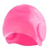 Touca de Natação de Silicone Tamanho Extra Grande para Natação e Competição para Homens e Mulheres Proteção Auricular Tridimensional à Prova d'Água Cuidados com o Cabelo Alta Elasticidade Não Aperta o Couro Cabeludo 0