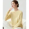 Nueva colección de otoño e invierno: suéter de cachemira para mujer, cuello redondo, corte holgado, suave y cómodo, suéter versátil de punto trenzado, capa base engrosada
