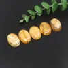 Temu Transfronteiriço Amazon Anel Oval de Pedra Natural Superfície 18*25 Anel de Contas de Cristal Incrustado com Pedras Semi-Preciosas DIY