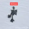 Pulsera de Plata Sanqi de Plata Vieja de Shanxi Colgante Estilo Étnico Borla Mariposa Tubo Curvo Encanto Accesorios para Pulsera DIY