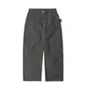 Pantalones casuales TRS Streetwear 26AW de lona lavada, color liso vintage, holgados, rectos, estilo leñador, para hombres y mujeres