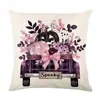 Conjunto de Capas de Almofada Decorativas de Linho para Casa de Halloween com Combo de Capa de Almofada de Sofá de Cabeça de Abóbora Engraçada