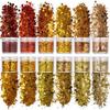 Dourado Outono Cor Internet Celebridade Explosivo Set Nail Art Lantejoulas Pó Misto Laser Flash Joias Nail Polish Gel