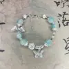 Novo Melhor Amigo Doce Gradiente Pipoca Vitrificada Frisada Nicho Design Borboleta Luz Pulseira de Luxo com Alto Valor de Cor