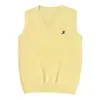 Chaleco Jersey de Punto de Color Sólido Original para Uniforme JK con Cuello en V para Estudiantes en Otoño, Invierno y Primavera