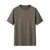 Nueva Ropa para Hombre de Talla Grande Camiseta de Manga Corta sin Marcas para Hombre con Fertilizante Talla Grande Verano Delgado Seda de Hielo Cuello Redondo Top de Media Manga