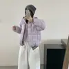 Nova jaqueta curta de algodão leve com capuz estilo coreano de inverno para mulheres, casaco de algodão moderno e quente estilo puffer