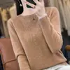 Suéter de punto para mujer estilo coreano, cuello redondo, sin costuras, primera línea, color liso, con pedrería, terciopelo Andy, para ir al trabajo, adelgazante, novedad de primavera