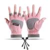 Guantes Cálidos para Niños y Niñas Estilo Cordón Engrosados Invierno Impermeables para Montañismo al Aire Libre Antideslizantes Ciclismo Guantes para Niños
