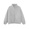 Mtlclothes Ropa para Hombre Corta Estilo Minimalista Color Sólido Cuello Alto A prueba de Frío Dobladillo con Cordón Cremallera Cárdigan Chaqueta de Plumas