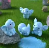 Nuevo Dibujo Animado Lindo Elefante Azul Micro Paisaje Decoración de Escritorio Pequeños Adornos Mini Elefante DIY Pequeños Accesorios
