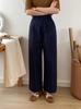Lehu estilo coreano calça casual de pernas largas retas para mulheres 2023 Outono Novo cintura alta calça cropped emagrecedora solta 6113