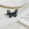 Exquisito anillo estilo Ins con apertura de mariposa y diamantes, estilo Spice Girl, estilo retro oscuro y elegante, joyería para mujer.
