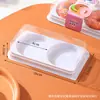 Caixa de embalagem para donuts duas peças de rolo de bolo de pista única embalagem transparente para assar confeitaria