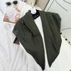 Moda Color Sólido Suave Transpirable Algodón Natural Arrugado Tacto 90 Bufanda Cuadrada Textura Fina Plisada Ligeramente Elástica Pañuelo para la Cabeza de Mujer Bufanda de Seda