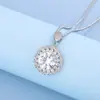 Colgante de moda de imitación de moissanita de 5 quilates con diseño de girasol completo de diamantes, cadena para la clavícula, venta al por mayor desde el fabricante