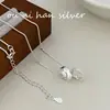 Collar Doble Anillo Diamante Círculo Ouni para Mujer Plata de Ley S925 Lujo Ligero Exquisito Doble Círculo Más Fácil de Combinar Cadena de Clavícula de Gama Alta