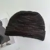 Gorro casual com punho para mulheres, chapéu versátil de outono e inverno com pregas e cores misturadas que faz o rosto parecer menor, gorro de tricô que protege as orelhas