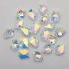 Colgante de forma de diamante oblicuo de un solo agujero de 12x15 mm, cuentas de vidrio de cristal mágico, accesorios para joyería DIY, accesorios para pendientes, collar