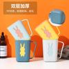 Taza de Cepillo de Dientes de Conejo de Dibujos Animados para Pareja Baño Doble Capa Dos Colores Corazón Taza de Cepillo de Dientes Almacenamiento de Cepillos de Dientes Taza para Enjuague Bucal