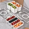 PET Caja Nueva para Conservar Frescos Caja de Almacenamiento para Refrigerador Plástico Engrosado Congelación Drenaje Caja para Conservar Frescos Especial para Refrigerador
