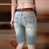 Shorts jeans masculinos de alta qualidade, novo modelo de outono 2026, lavados, estilosos, perna reta, 5 pontos, casuais, de comprimento médio