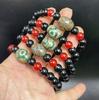 Pulseira de Ágata com Contas Dzi do Tibete Pulseira de Contas Cilíndricas de Ágata com Contas Dzi de Nove Olhos Unissex Pulseira de Jade Fonte de Suprimento para Presente de Transmissão ao Vivo