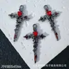 Pingente Charm de Lua Coração Borboleta Rosa Cruz Estilo Dark Europeu e Americano para Pulseira Colar de Contas DIY