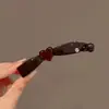Pinza de Plátano Elegante Estilo Coreano Peine de Acetato Marrón-Rojo con Dientes Pinza Antideslizante para el Cabello Nuevo Pinza con Forma de Corazón Otoño e Invierno Accesorio para el Cabello