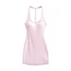 2026 Top sin tirantes con cuello halter y falda corta para mujer, corte ajustado, falda bodycon, verano con copas en el pecho, múltiples colores, espalda descubierta sexy