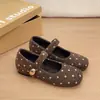 Sapatos de salto alto com plataforma oculta, estilo Mary Jane, bico fino, da moda, estilo coreano, Outono/Inverno, Feminino, Uma tira, 2026, Poá, Preto, Cinza