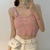 Top de punto con pedrería 2024 Nuevo Sexy Personalidad de chica hot prenda exterior ajustada adelgazante camiseta interior corta de verano