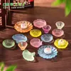 Micro Paisagem Criativa Placa Translúcida Luminosa Placa Ginkgo Acessórios de Decoração DIY para Comida e Brincadeira Mini Enfeites de Mesa