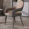 Mesa de Comedor y Sillas de Lujo Sencillo Italiano para el Hogar Cómodas Silla de Comedor de Ocio Nórdica para Hotel Restaurante Negociación Cuero Moderno