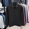 Camisa Polo de Algodón Puro de Manga Larga, Camiseta de Nuevo Estilo con Cuello de Solapa para Hombre, Capa Base Transpirable Casual para Hombre, Ropa de Algodón Puro para Hombre con Cuello de Solapa, Mayoreo